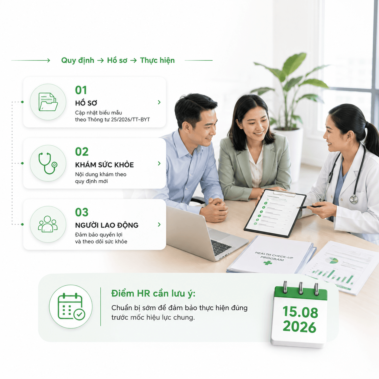 HR rà soát và chuẩn bị quy trình khám sức khỏe định kỳ doanh nghiệp năm 2026